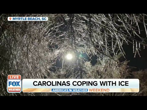 Coastal Regions Of Carolinas Wake Up To Icy Winter Wonderland