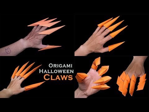 04 Easy Origami Claws - Como fazer garras de papel
