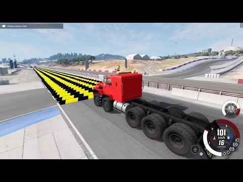 Truck vs 1000 Massive Speed Bump + 1 bonus map - BeamNG Drive