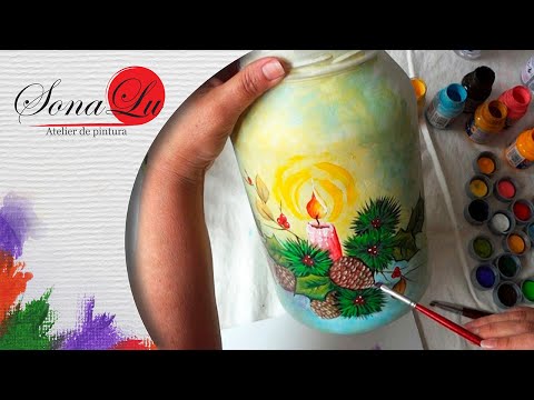 Aula 105 - Vela Natalina em Vidro