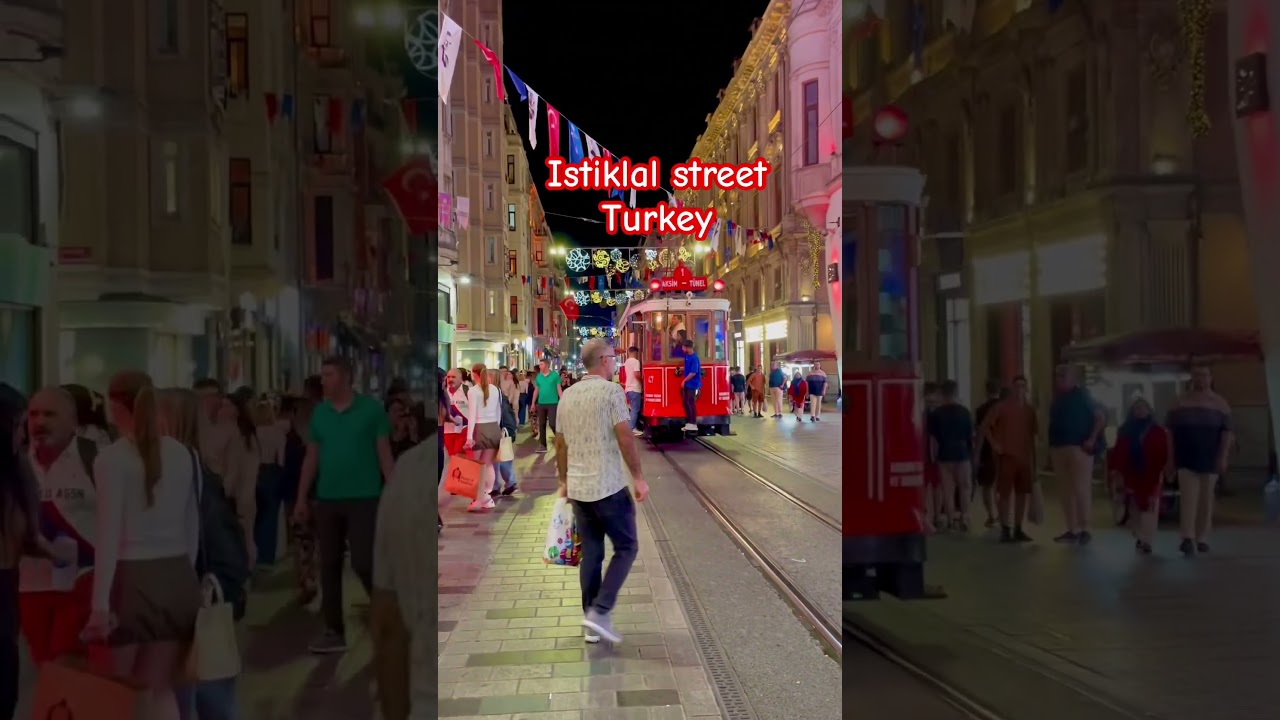 Istanbul's Enchanting Istiklal Street Tram Ride at Night