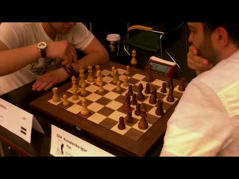 IM Nikita Meskovs - GM Igor Kovalenko,  Queen's opening, Rapid chess