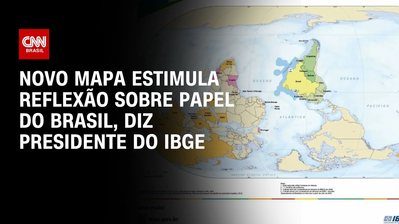 IBGE lança versão do mapa-múndi invertido e com Brasil no centro | CNN 360°
