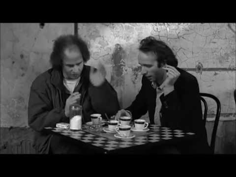 Thumbnail of the video: Roberto Benigni and Steven Wright (Coffee and Cigarettes) "Strange to Meet You"