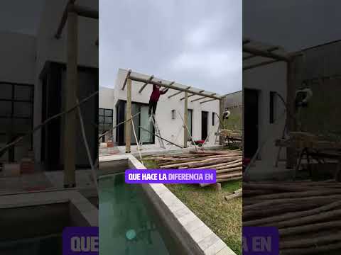 pergola de tronco impregnado en San Gregorio, Santa Fe #santafe #venadotuerto #pergola