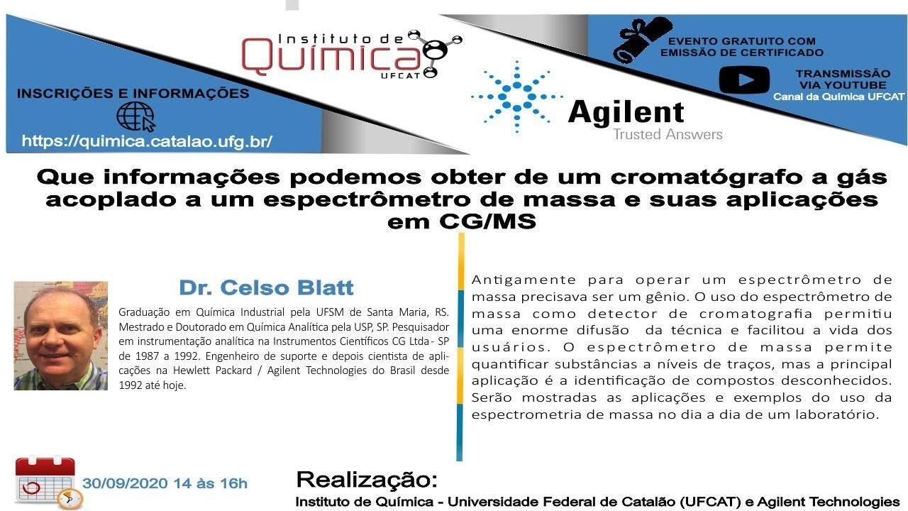 Que informações podemos obter de um cromatógrafo a gás acoplado a um espectrômetro de massa...