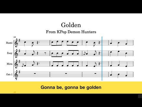 “Golden” chorus acapella transcription (from KPop Demon Hunters)