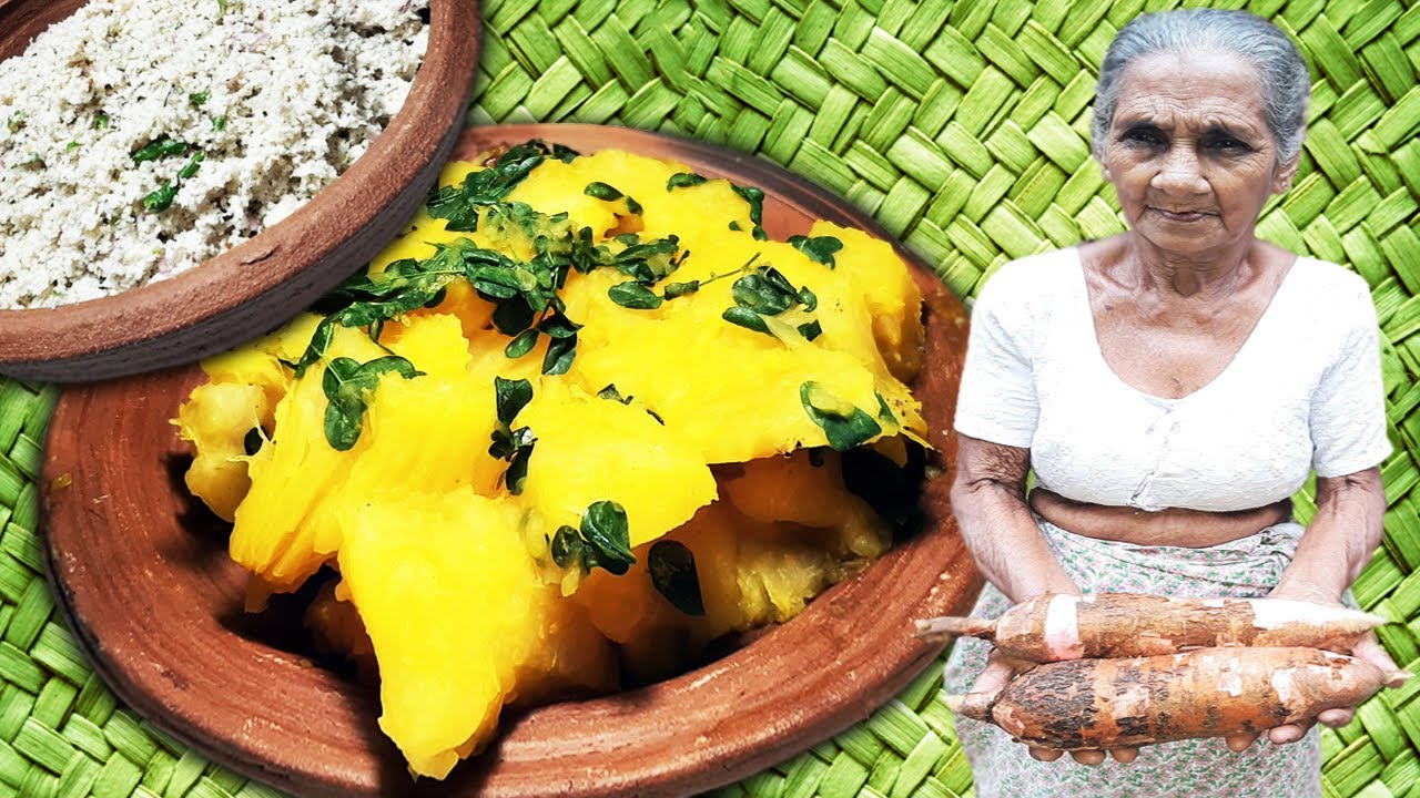 Boiled Manioc with Coconut Sambol