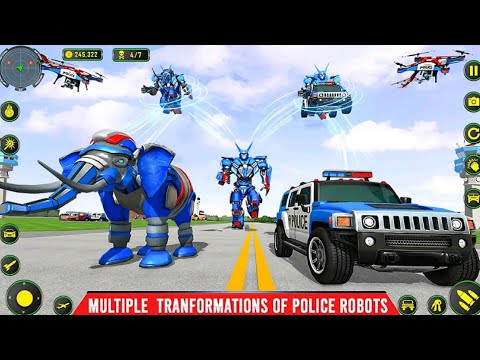 Futuristic Police Elephant 🐘 Robot Airplane Transport Game 2025 - Android Gameplay