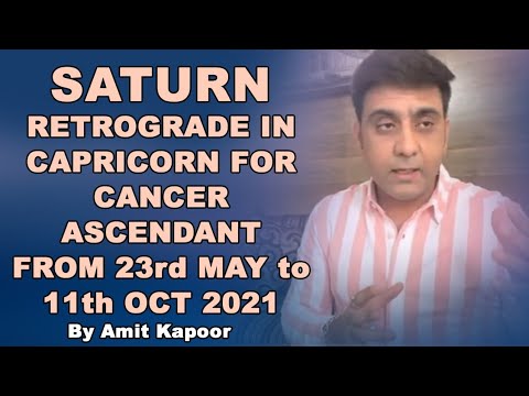 SATURN(SHANI) RETROGRADE IN CAPRICORN ♑️ FOR CANCER ♋️ ASCENDANT FROM 23rd MAY to 11th OCT 2021