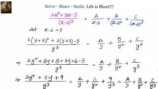 Algebra - Partial fractions : Example of  single repeated linear fraction.         9 June 2025