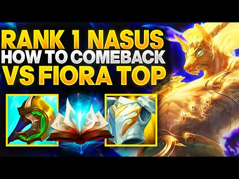 How to comeback from hard lane as Nasus | Nasus vs Fiora high elo | Carnarius | League of Legends