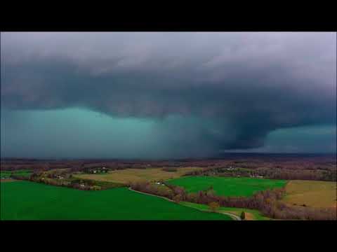 Drone Footage of Tornadic Supercell near Lexington, TN