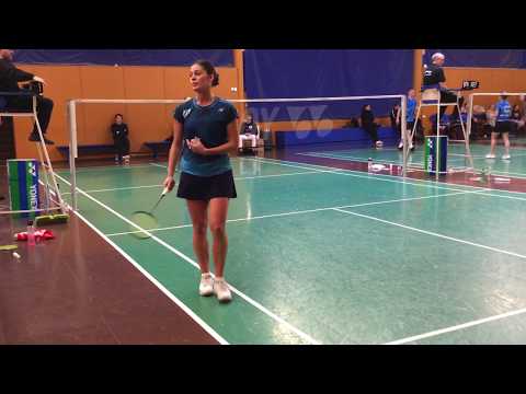 Badminton girls combating: Mathilde Haapenen vs Astrid Molander in team-event Gentofte vs. VB