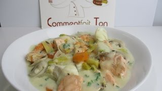 Recette de la blanquette de la mer - Blanquette aux poissons et crustacés