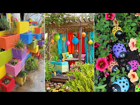 37+ Bright DIY Painted Garden Decoration Ideas for a Colorful Yard | DIY Gardening