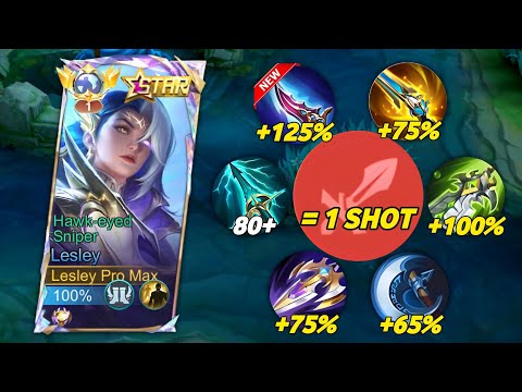 TOP 1 GLOBAL LESLEY NEW META FIGHTER EMBLEM IS HERE!!🤯🔥 ( 100% ONE SHOT ) - LESLEY BEST BUILD 2026!🔥