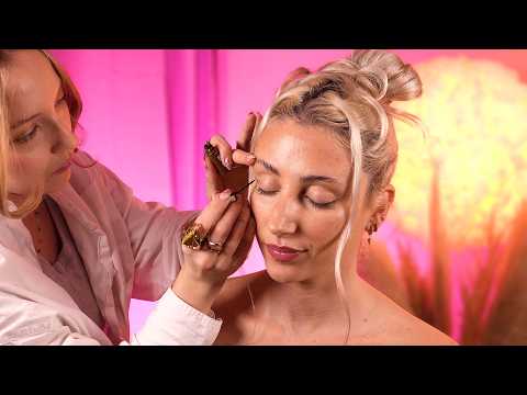 ASMR Perfectionist "Snatched" Make up Application + Up Do Hair Styling | soft spoken