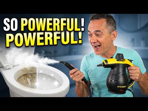Steam cleaner, handheld steam cleaner, with a compact and portable design, easy to carry, suitable for cleaning kitchens, sofas, carpets and tile gaps.，white-2 video review thumbnail