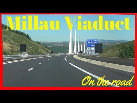 A75 Millau Viaduct, France from Aire du Lazarc to Aire du Viaduct de Millau | On the road