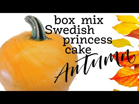 Pumpkin Swedish Princess Cake Fall Edition using box cake mix