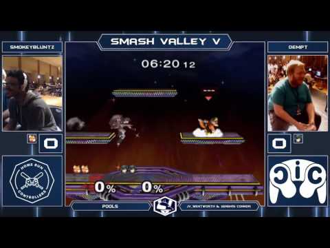 Smash Valley V Melee Singles - Smokey Bluntz (Fox) vs .Dempt (Marth) - Losers Top 48 Qualifier