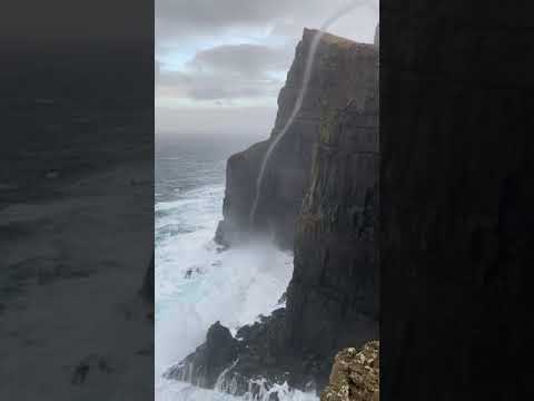 Watch A Waterspout Form Near These High Sea Cliffs In The Faroe Islands