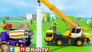Mobile Crane & Construction Trucks for Kids | Wind Turbine Construction