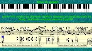 Blue in green by Miles Davis or Bill Evans - jazz piano trio version with annotations