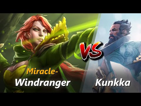 How to Windranger mid vs Kunkka (feat. Miracle-) | First 7 minutes