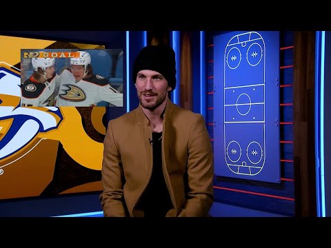 Roman Josi reagiert auf ein unglaubliches Tor der Anaheim Ducks