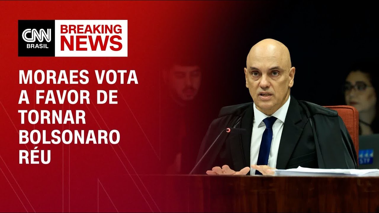 Alexandre de Moraes vota a favor de tornar Bolsonaro e aliados réus | LIVE CNN