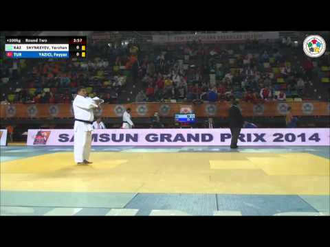 Yerzhan SHYNKEYEV (KAZ) Vs Feyyaz YAZICI (TUR) - Judo Grand Prix Samsun 2014 [+100kg]
