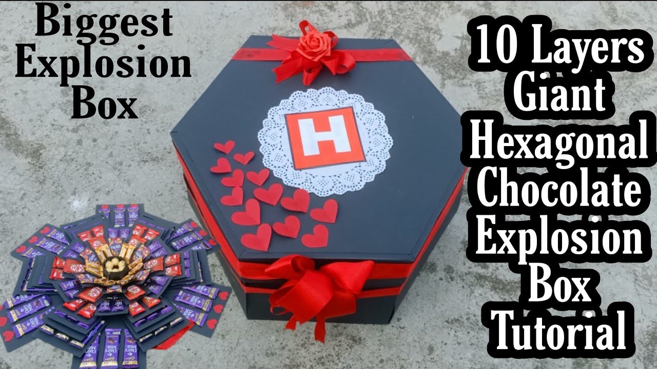 10 Layer Hexagonal Chocolate Explosion Box Tutorial || Giant Hexagonal Explosion Box Tutorial |