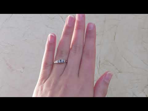 .25 Carat Sapphire and Diamond Double Row Shared Prong Raised Wedding Ring-TwoBirch-SP1-WR-0006-WG-E