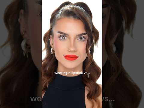 wearing a lipstick vs a lip combo👄