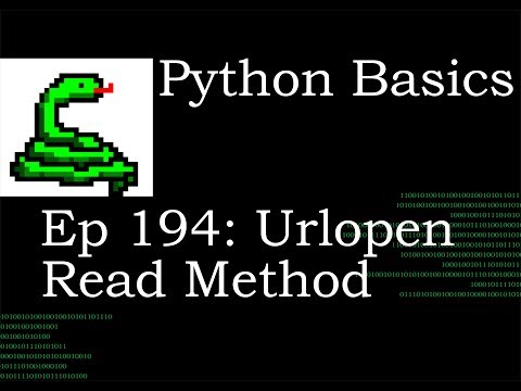 Python Basics Urllib Urlopen Read Method