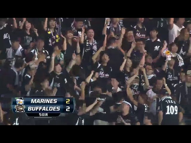 【5回表】マリーンズ・鈴木が同点タイムリー!! 猛打賞の活躍で試合を振り出しに戻す!!2014/8/3 Bs-M