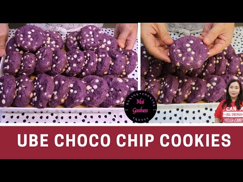 Ube Choco Chip Cookies by Mai Goodness | Ube Cookies with White Chocolate Chips