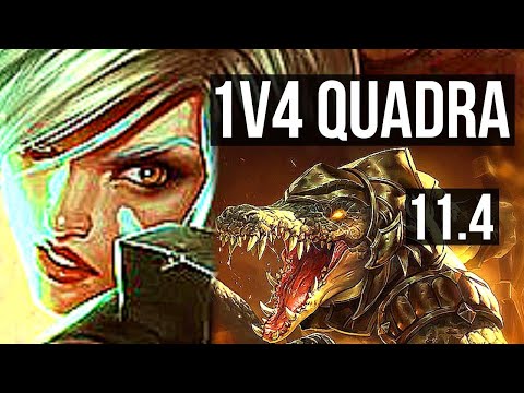 RIVEN vs RENEKTON (TOP) | 1v4 Quadra, Rank 3 Riven, 8 solo kills, Legendary | BR Challenger | v11.4