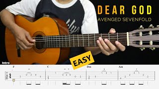 Download lagu Dear God - Avenged Sevenfold - (EASY Version) Fingerstyle Guitar Tutorial   TAB & Lyrics mp3
