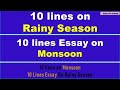 10 Lines On Monsoon Rainy Season In English Monsoon Rainy Season 10 Lines Essay In English