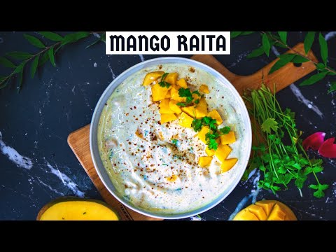 Mango Raita Recipe - Easy Sweet Mango Raita - Mango and Mint Dip