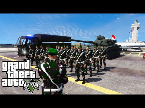 Kostrad Troop Patrol Enters Gangster Headquarters || GTA 5 Indonesian Police Mod
