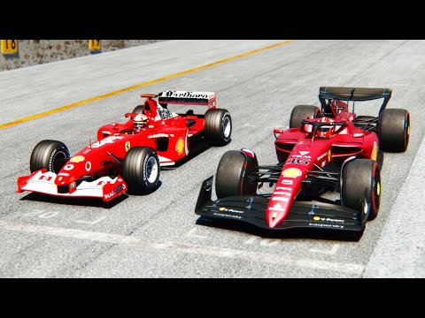 Ferrari F1 2022 F1-75 vs Ferrari F1 2002 at Hungaroring