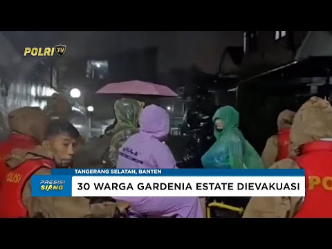 BRIMOB POLDA METRO JAYA EVAKUASI PULUHAN WARGA TERDAMPAK BANJIR DI GARDENIA ESTATE