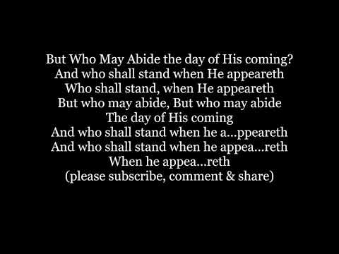 BUT WHO MAY ABIDE from MESSIAH Handel Lyrics Words bass alto solo sing along music song