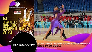 Download lagu 2023 PDSF 1st Qtr Ranking: JOHN LLOYD LEYSON & OUIE SELENE RENDON Solo Paso Doble mp3