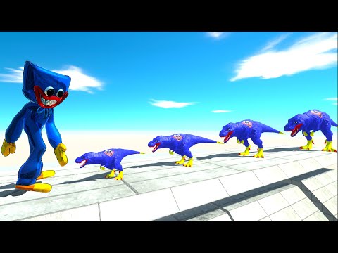 BATTLE 4 SIZE of HUGGY WUGGY T-REX - Animal Revolt Battle Simulator ARBS
