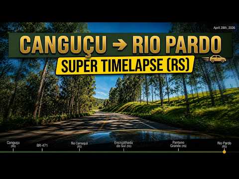 Through Southern Brazil’s Heartland | Canguçu to Rio Pardo (4K Timelapse Drive)